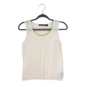 Michael Simon Womens Cream 100 Cotton Knit Tank Top Size M
